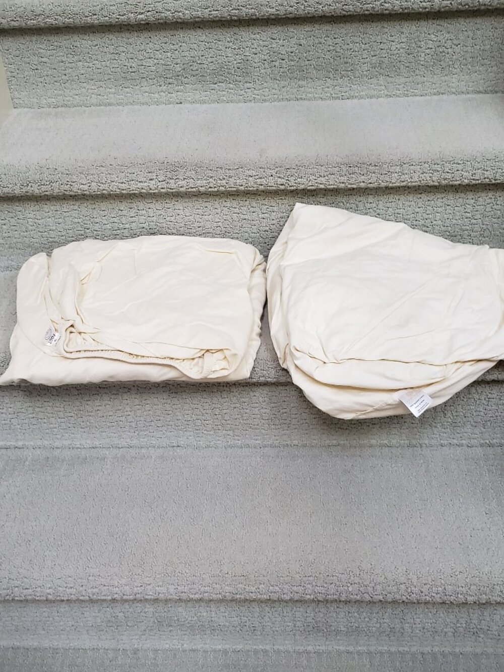 Two King fitted sheets - ivory color